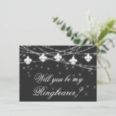 Fleur de Lis Grijze Lichten | Be My Maid of Honor  (Staand voorkant)