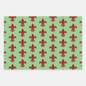 Fleur De Lis groen en rood Inpakpapier Vel (Voorkant 3)