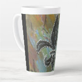 Fleur de lis groen latte mok (Linkerhoek)