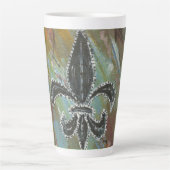 Fleur de lis groen latte mok (Voorkant)