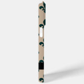 Fleur de Lis, Groen op Beige, Koninklijk, Uw Naam Case-Mate iPhone Case (Achterkant / Rechts)