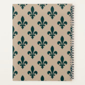 Fleur de Lis, Groen op Beige, Koninklijk, Uw Naam Planner (Achterkant)
