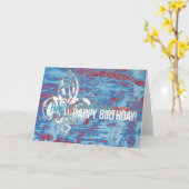 fleur-de-lis Grunge verjaardag Kaart (Gele Bloem)