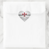 Fleur de Lis Hart Bruiloft Sticker (Tas)