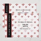 Fleur de Lis Hart Save the Date Kaart (Voorkant / Achterkant)