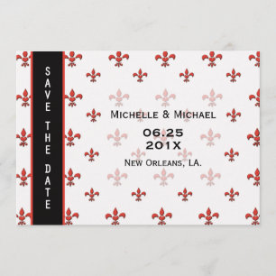 Fleur de Lis Hart Save the Date Kaart