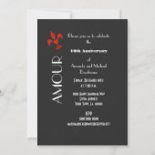Fleur de Lis Heart Amour Jubileum Invites Kaart (Achterkant)