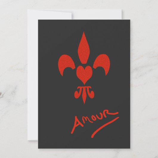 Fleur de Lis Heart Amour Party - Uitnodigingen (Voorkant)