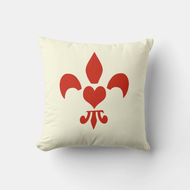 Fleur de Lis Heart Kussen (Voorkant)