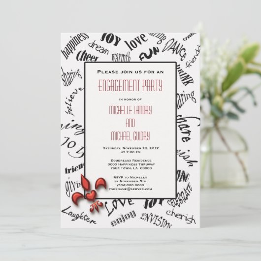 Fleur de lis Heartfelt Expressions Kaart (Staand voorkant)