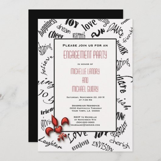 Fleur de lis Heartfelt Expressions Kaart (Voorkant / Achterkant)