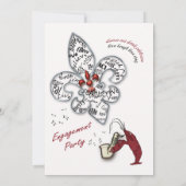 Fleur de lis Heartfelt Expressions Verloving Kaart (Achterkant)