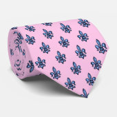 Fleur-de-lis Heraldic Pink tweezijdig Stropdas (Opgerold)