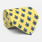 Fleur-de-lis Heraldic Yellow Two-Sided Stropdas (Opgerold)