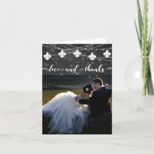 Fleur de Lis Houtskoollichten   Foto Hartliefde Bedankkaart