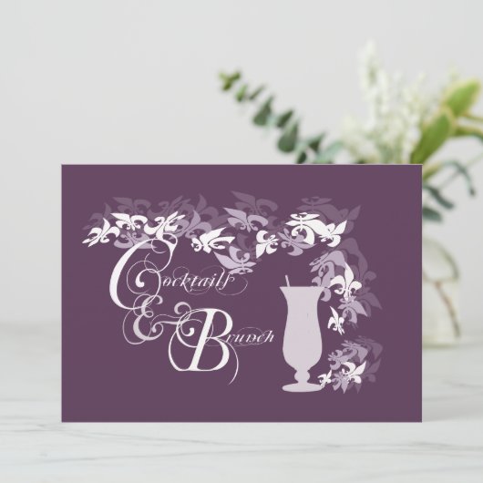 Fleur de Lis Hurricane Cocktails en Brunch Kaart (Staand voorkant)