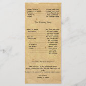 Fleur de Lis huwelijksprogramma Programmakaart (Achterkant)