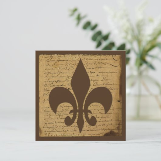  Fleur de Lis huwelijksuitnodiging Kaart (Staand voorkant)