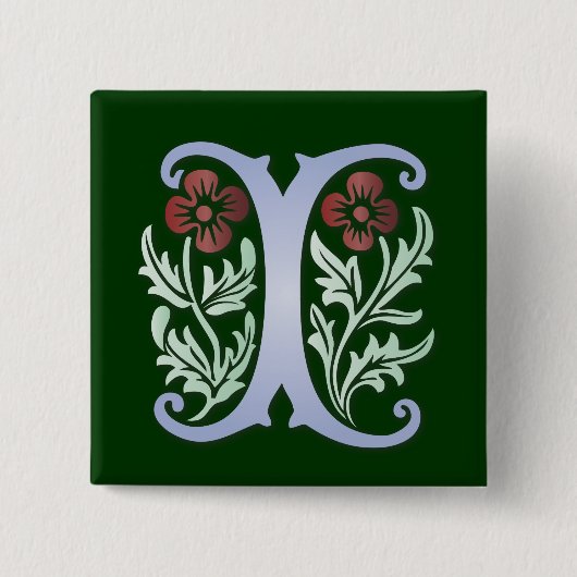 Fleur-de-lis I Monogram Vierkante Button 5,1 Cm (Voorkant)