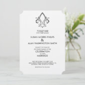 Fleur De Lis Icon Wedding Uitnodiging (Staand voorkant)