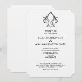Fleur De Lis Icon Wedding Uitnodiging (Voorkant / Achterkant)