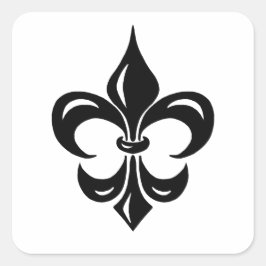 Fleur de Lis in Black Vierkante Sticker