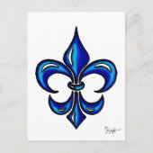 Fleur DE Lis in Blauw Briefkaart (Voorkant)