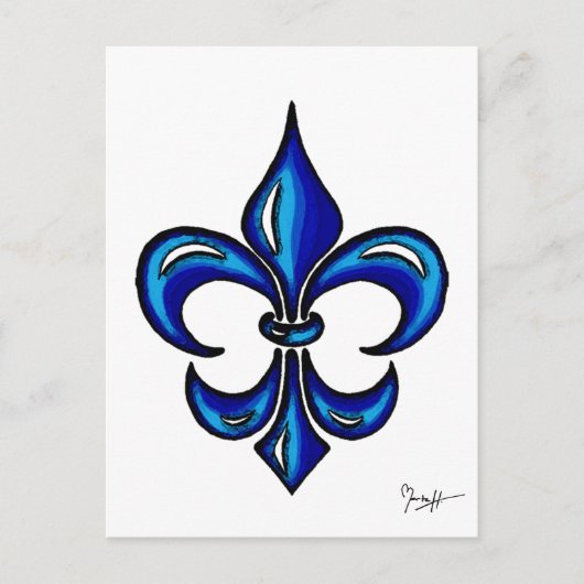 Fleur DE Lis in Blauw Briefkaart (Voorkant)