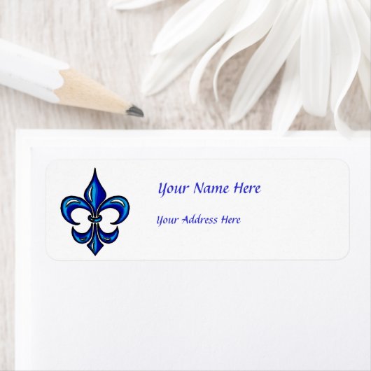 Fleur de Lis in Blue Etiket (Insitu)