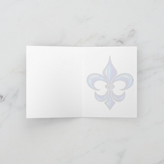 Fleur de Lis in Blue Kaart (Binnen)
