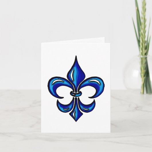 Fleur de Lis in Blue Kaart (Voorkant)
