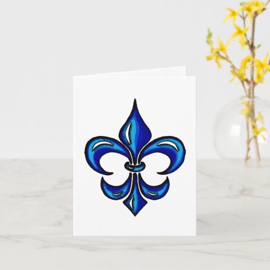 Fleur de Lis in Blue Kaart (Gele Bloem)
