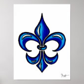 Fleur de Lis in Blue Poster (Voorkant)