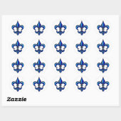 Fleur de Lis in Blue Ronde Sticker (Vel)