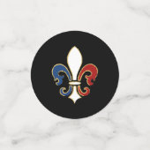 Fleur de Lis in de kleuren van de Franse vlag Confetti (Kleine voorkant)