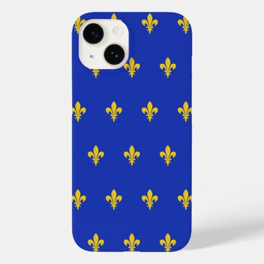Fleur de Lis in de Royal Blue Phone Case (Achterkant)