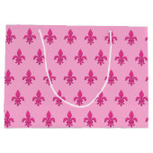 Fleur de Lis in Fuchsia Pink in lichtroze Groot Cadeauzakje (Achterkant)