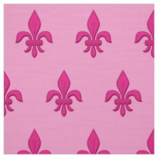 Fleur de Lis in Fuchsia Pink in lichtroze Stof (Swatch)