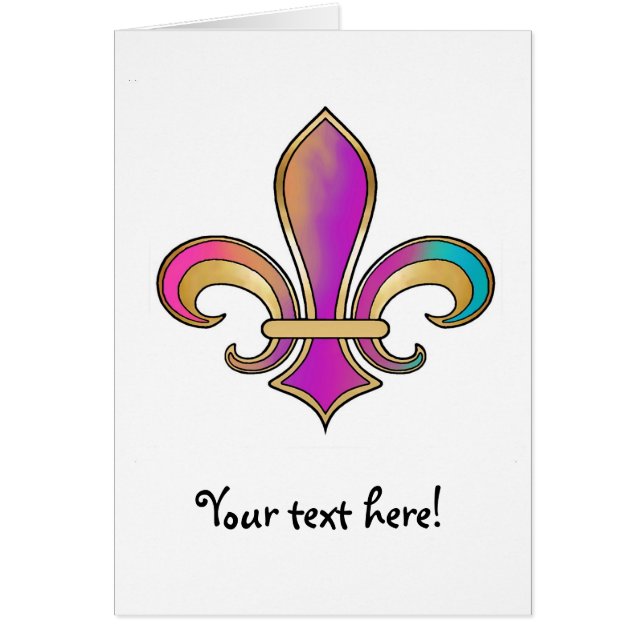 Fleur de Lis in gearceerde regenboogkleuren - 2 (Voorkant)