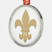 Fleur de lis in Glittering Gold Metalen Ornament (Links)