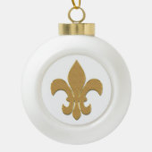 Fleur de lis in goud keramische bal ornament (Voorkant)