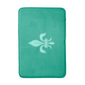 Fleur de Lis in Light Aqua on Turquoise Badmat (Voorkant Verticaal)