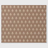 Fleur de Lis in Light Beige op Taupe Tan Cadeaupapier (Vlak)