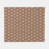 Fleur de Lis in Light Beige op Taupe Tan Fleece Deken (Voorkant (Horizontaal))