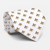 Fleur de lis in tinten bruin stropdas (Opgerold)