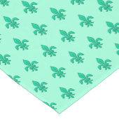Fleur de Lis in Turquoise en Light Aqua Korte Tafelloper (Hoek)