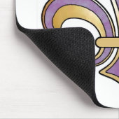 Fleur de Lis in vaste kleur - Paarse plum Grape Muismat (Hoek)