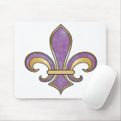 Fleur de Lis in vaste kleur - Paarse plum Grape Muismat (Met muis)