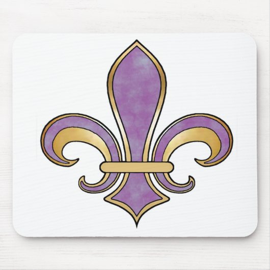Fleur de Lis in vaste kleur - Paarse plum Grape Muismat (Voorkant)