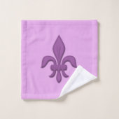 Fleur de Lis in Violet Paars op Lavender Bad Handdoek (Wasdoekje)